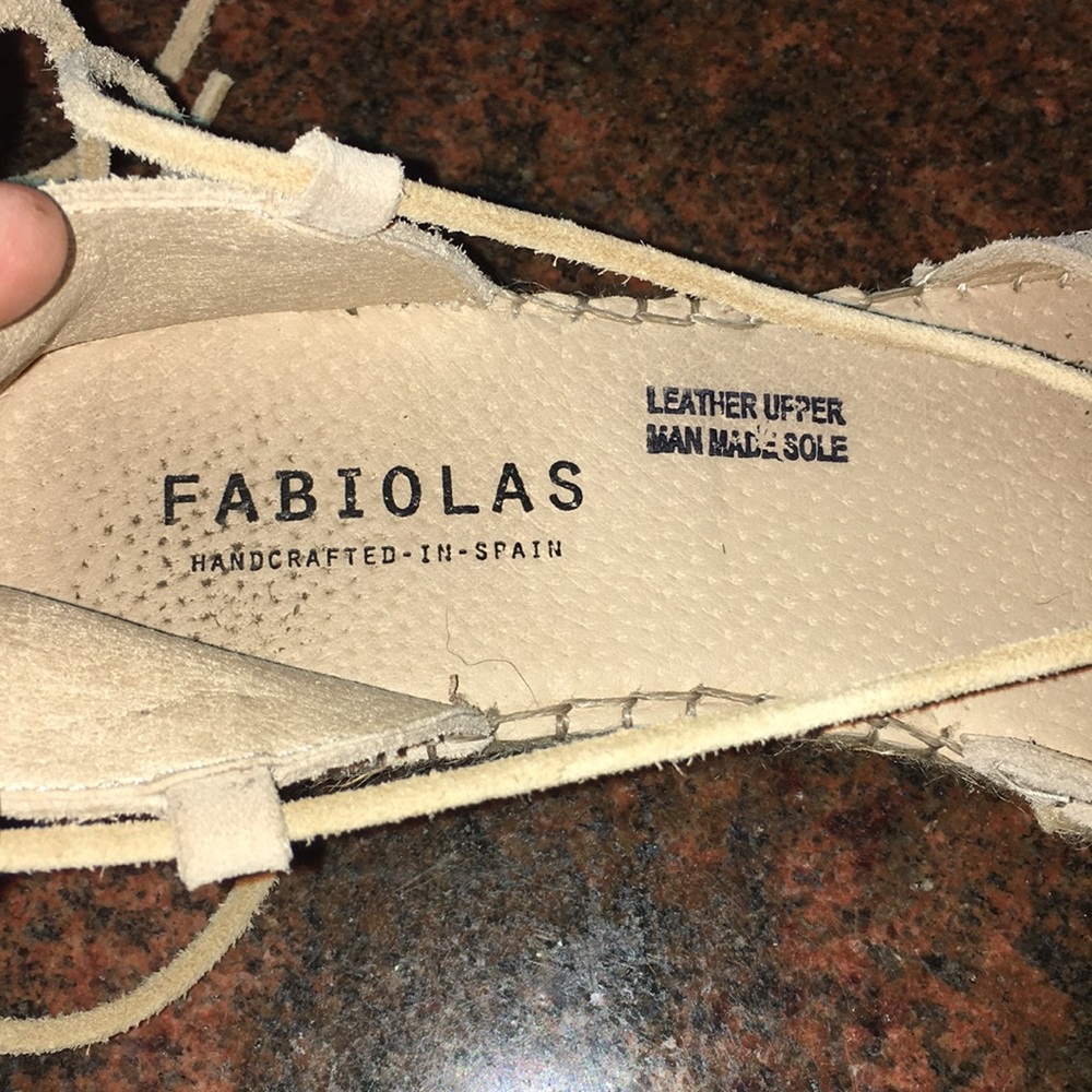 Tan suede espadrilles. Fabiolas. Size 38. 8. - Picture 3 of 5